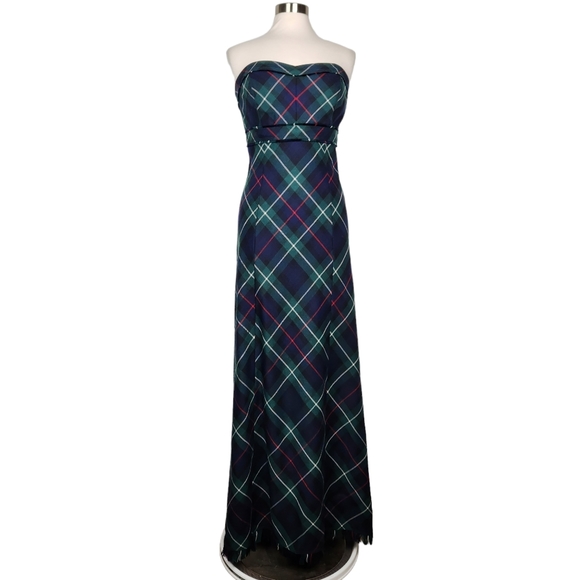 J. Crew Dresses & Skirts - J. Crew Virgin Wool Tartan Plaid Strapless Maxi Dress Size 10
